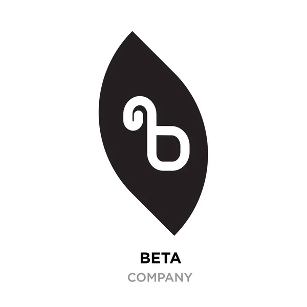Beta logo, abstract white flat vector sign B in modern style blac — стоковый вектор