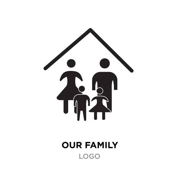 Onze familie logo, gelukkige familie vector design thuis sjabloon iso — Stockvector