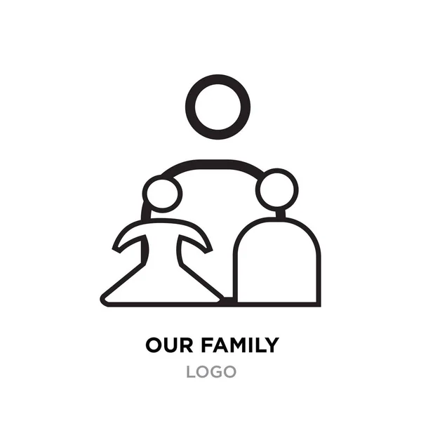 Nosso logotipo da família, modelo de design de vetor de família feliz isolado em — Vetor de Stock