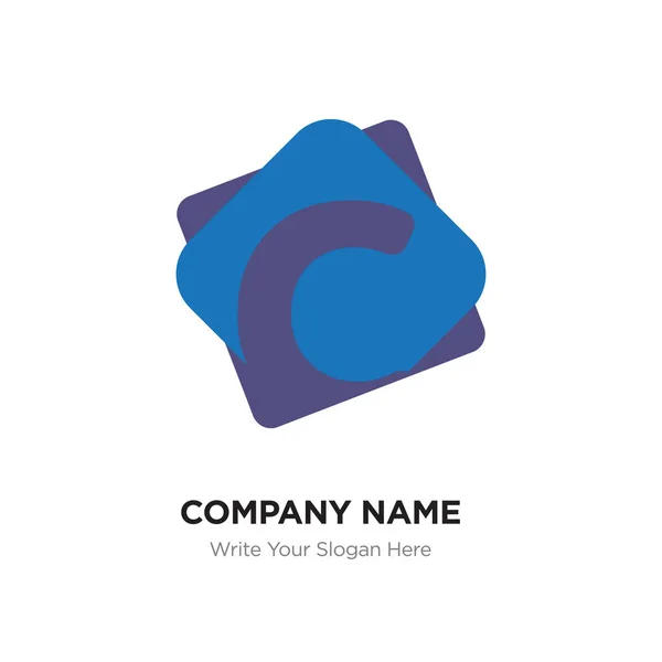 Abstract letter C logo design template. Blue vector icon on dark — Stock Vector