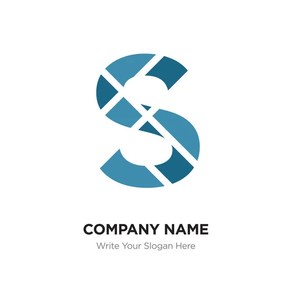S písmeno Logo s prvky modré & fialové spojené linky. Abstra — Stockový vektor