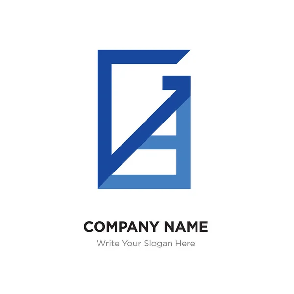 Streszczenie listu Gd, Dg logo szablon projektu, niebieski alfabet inicjatyw — Wektor stockowy