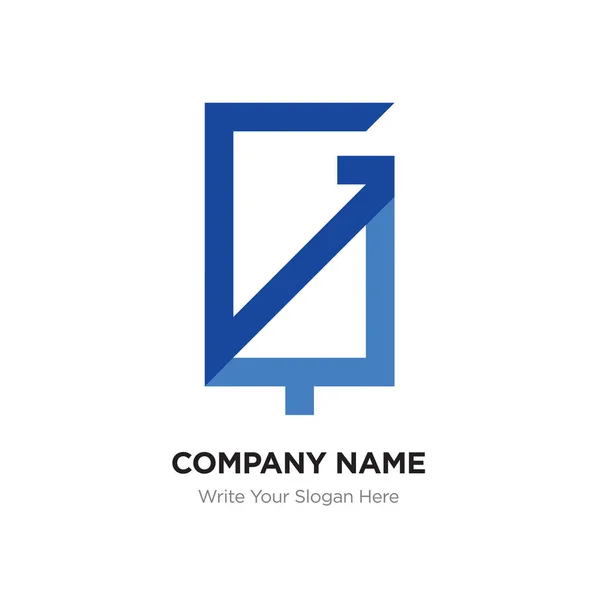 Abstract letter GQ,QG logo design template, blUE Alphabet initia — Stock Vector
