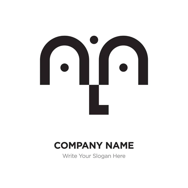 Αφηρημένη επιστολή nln λογότυπο σχεδιασμό πρότυπο, μαύρο αλφάβητο Αρχική — Διανυσματικό Αρχείο