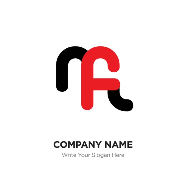 Αφηρημένη mf ή fm λογότυπο σχεδιασμό πρότυπο επιστολής, μαύρο αλφάβητο — Διανυσματικό Αρχείο