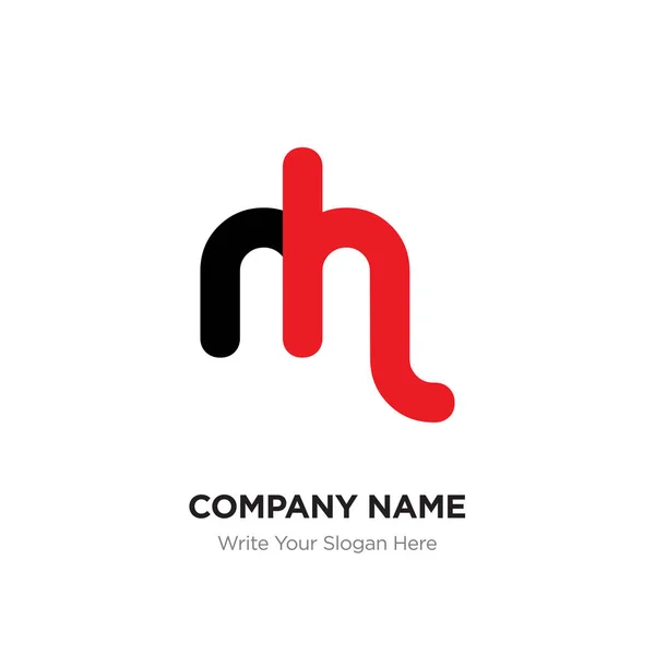 Αφηρημένη mh ή hm λογότυπο σχεδιασμό πρότυπο επιστολής, μαύρο αλφάβητο — Διανυσματικό Αρχείο