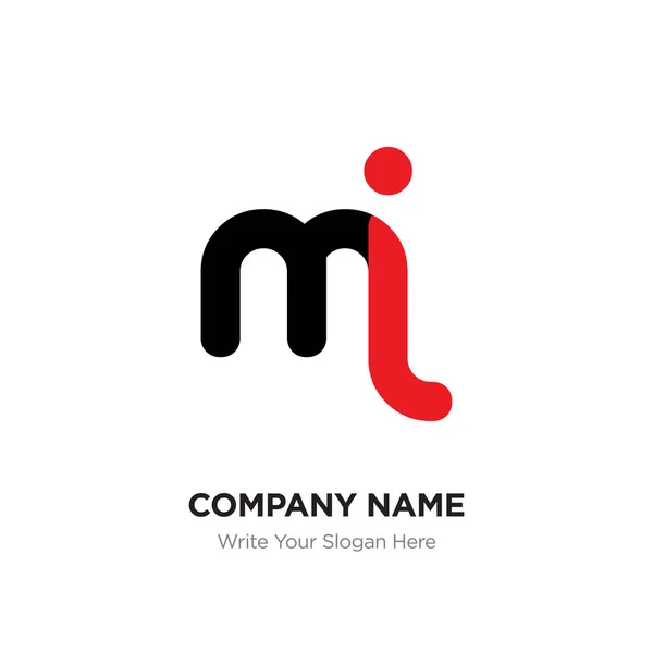 Abstrakter Buchstabe mi oder im Logo-Design-Vorlage, schwarzes Alphabet in — Stockvektor