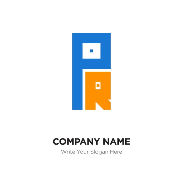 Abstract letter PR or RP logo design template, Black Alphabet in — Stock Vector
