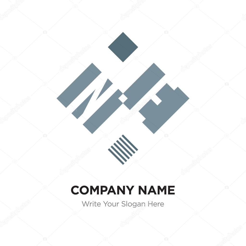 Abstract letter NE or EN logo design template, Black Alphabet initial letters company name concept. Flat thin line segments connected to each other