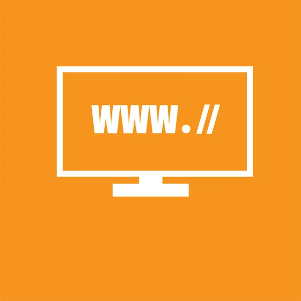Icona del sito web, vettore Web in stile piatto alla moda isolato sul giallo — Vettoriale Stock