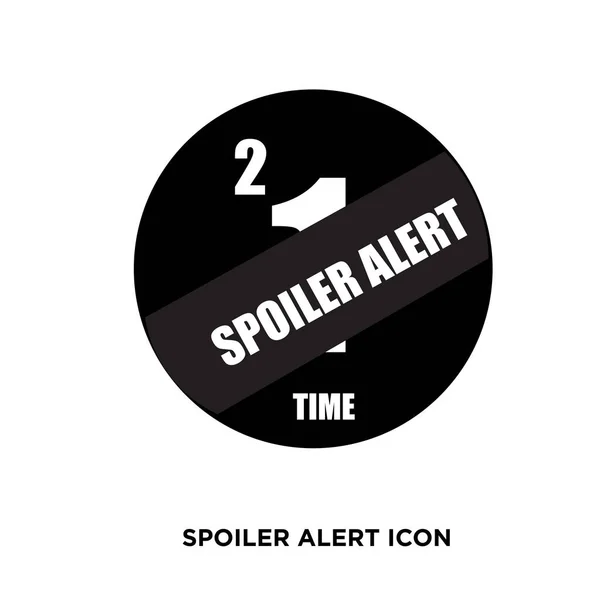 Icono de alerta spoiler, sello de goma negro sobre un fondo redondo . — Vector de stock