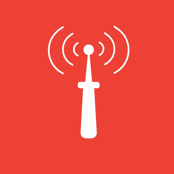 Icono de telco blanco aislado sobre fondo rojo para su web, móvil — Vector de stock