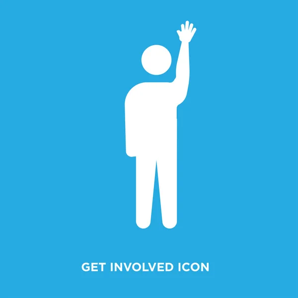 Participar icono aislado en fondo azul para su web, mobi — Vector de stock
