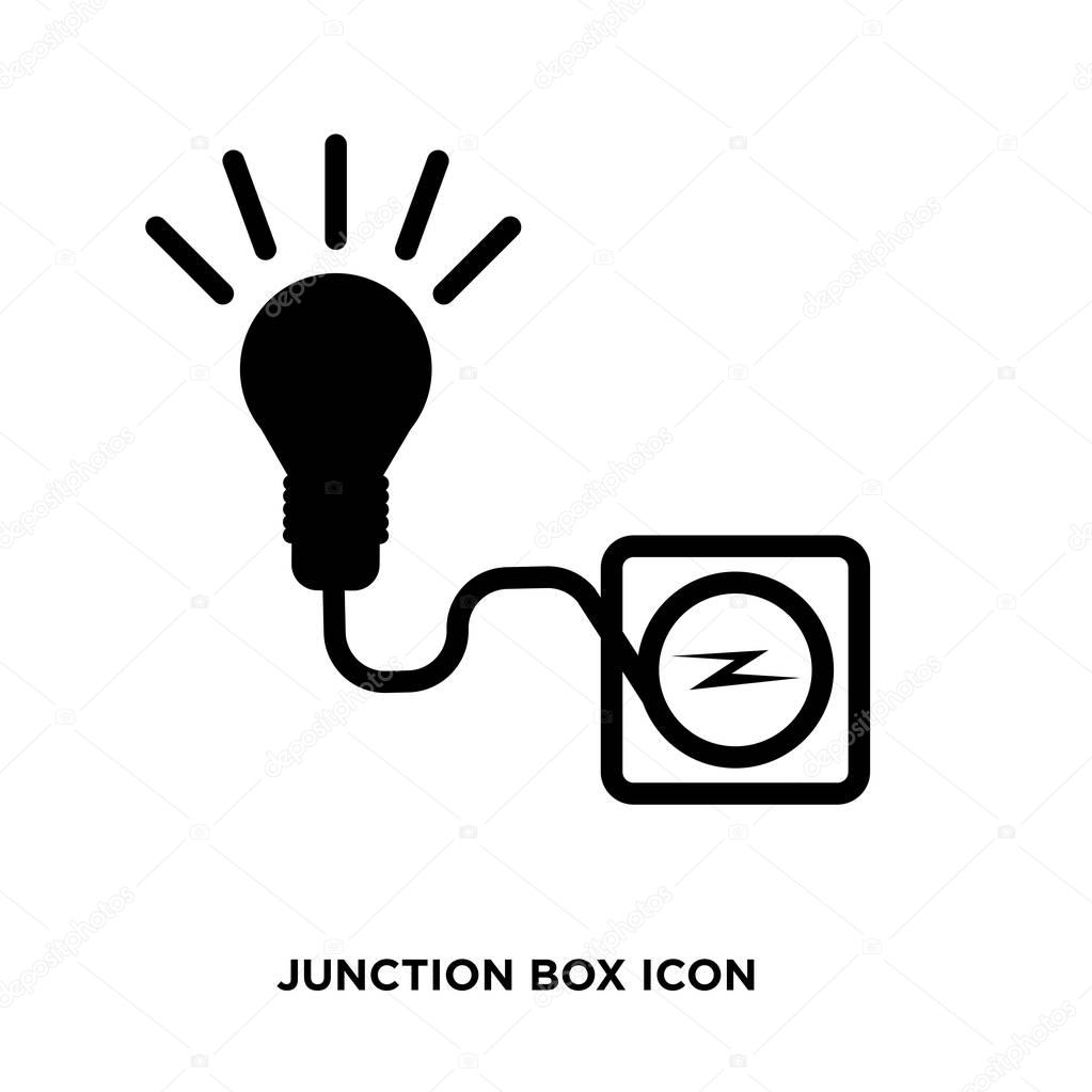 Junction box icon, lamp electric flat vector sign isolated on white background. Simple vector illustration for graphic and web design.