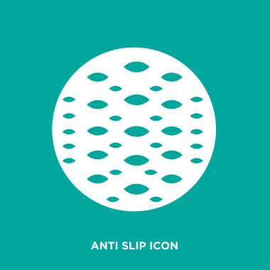 anti slip icon, flat vector sign isolated on green background. S clipart