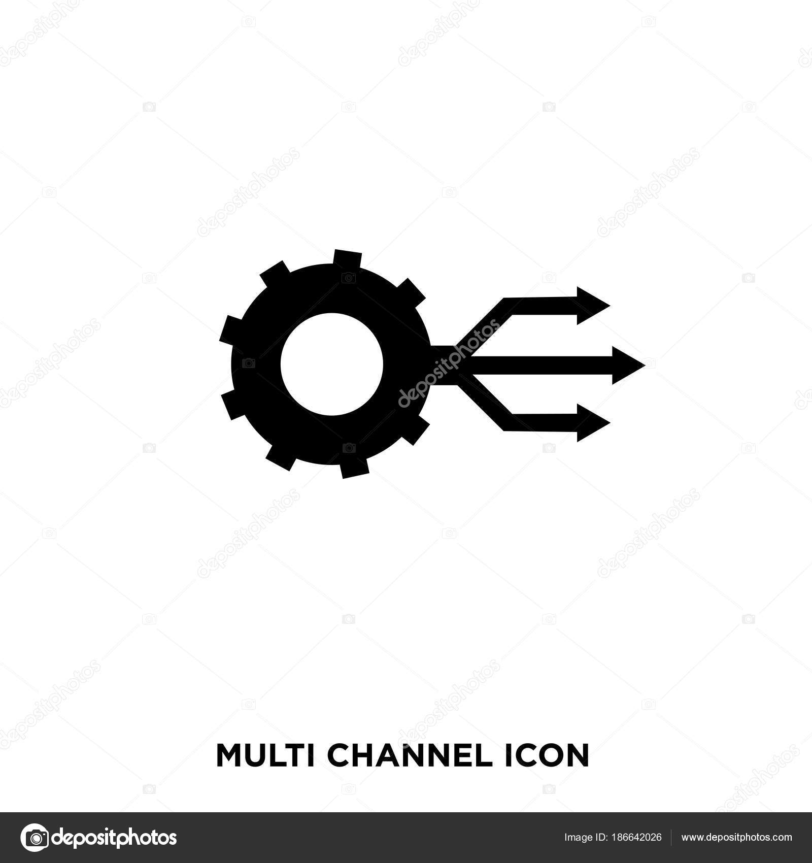 Multi channel icon,flat vector sign isolated on white background Stock