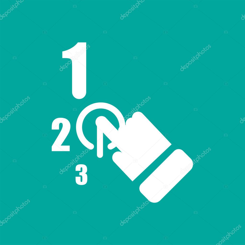 One stop solution icon,flat vector sign isolated on green background. Simple vector illustration for graphic and web design.