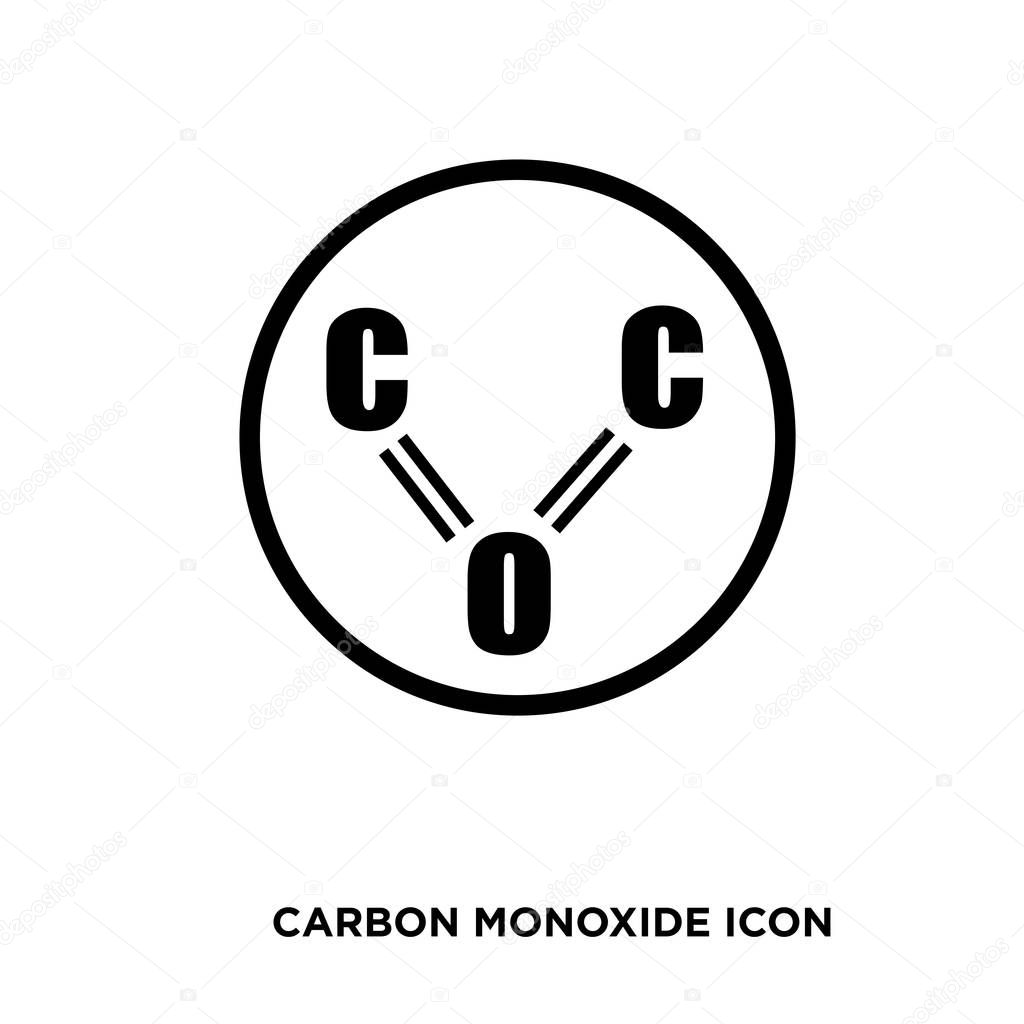 carbon monoxide icon,flat vector sign isolated on white backgrou