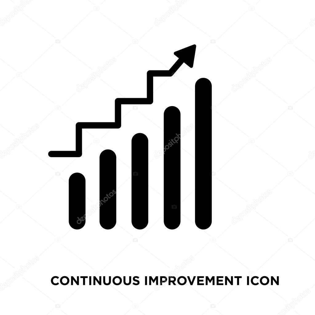Continuous improvement icon,flat vector sign isolated on white background. Simple vector illustration for graphic and web design.