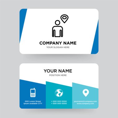 Harita göstergesi ile adam satırı kartvizit tasarım şablonu, Visitin
