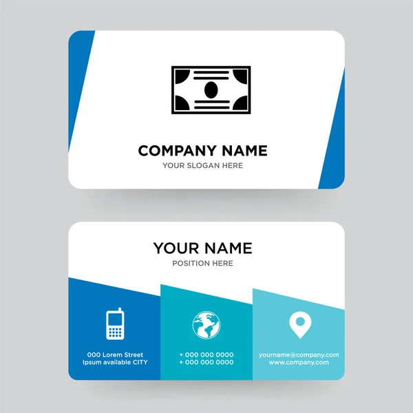 Modelo de design de cartão de visita de dinheiro para sua empresa , — Vetor de Stock