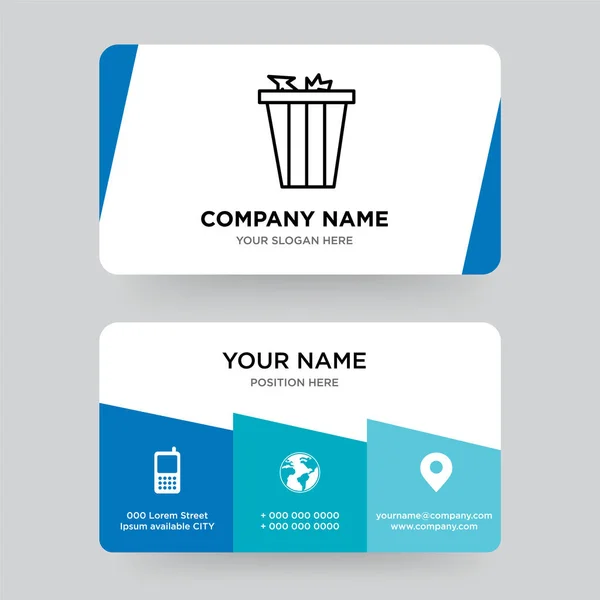 Trash bin business card design template, Visiting for your compa — Stock Vector