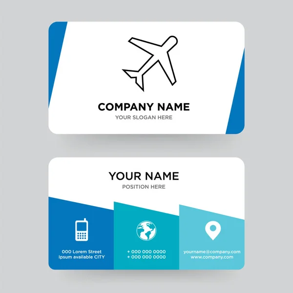 Flugzeugvisitenkarten-Design-Vorlage, Besuch für Ihr Unternehmen — Stockvektor