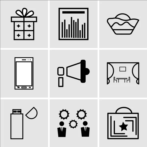 Conjunto de 9 iconos editables simples, tales como bolsa de compras, Negocio, U — Vector de stock