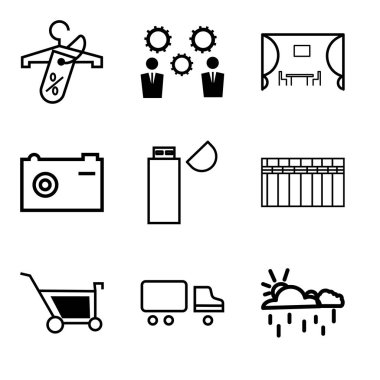 9 set Kupası, nakliye Araba, Shoppi gibi basit düzenlenebilir simgeleri