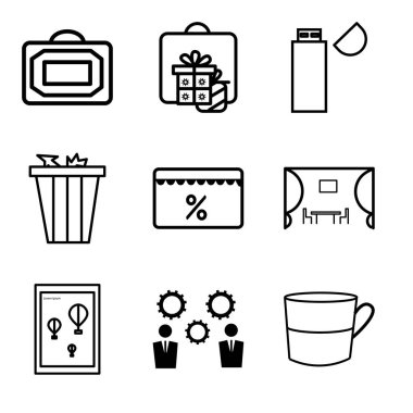 9 set Kupası gibi basit düzenlenebilir simgeleri iş, duvar poste