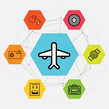 Ayarla-in 7 siyah kamera, yakıt canist gibi basit düzenlenebilir simgeleri