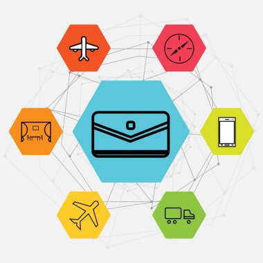 Ayarla-in 7 siyah mutfak, uçak gibi basit düzenlenebilir simgeleri, 