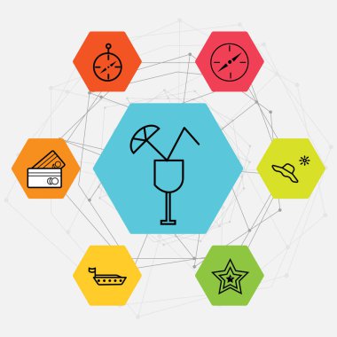 Ayarla-in 7 siyah alışveriş kartı, gemi gibi basit düzenlenebilir simgeleri