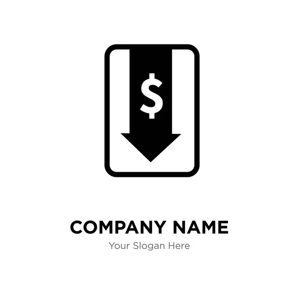 Dinheiro para baixo modelo de design de logotipo da empresa seta, empresa de negócios — Vetor de Stock