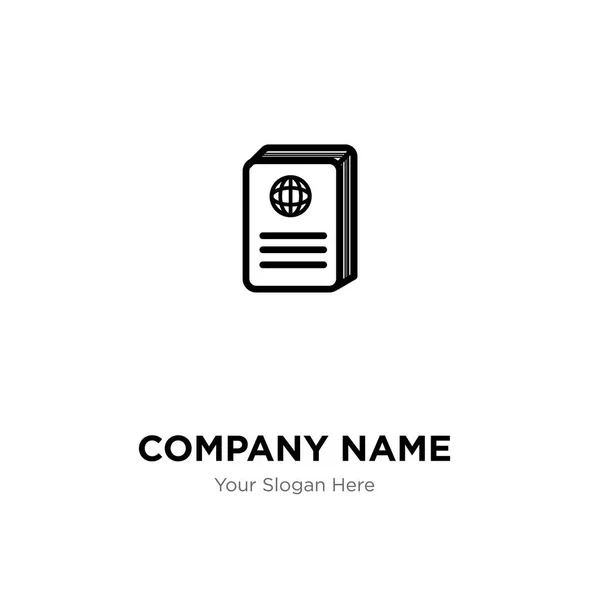 Modelo de design de logotipo da empresa de passaporte, vetor corporativo de negócios — Vetor de Stock
