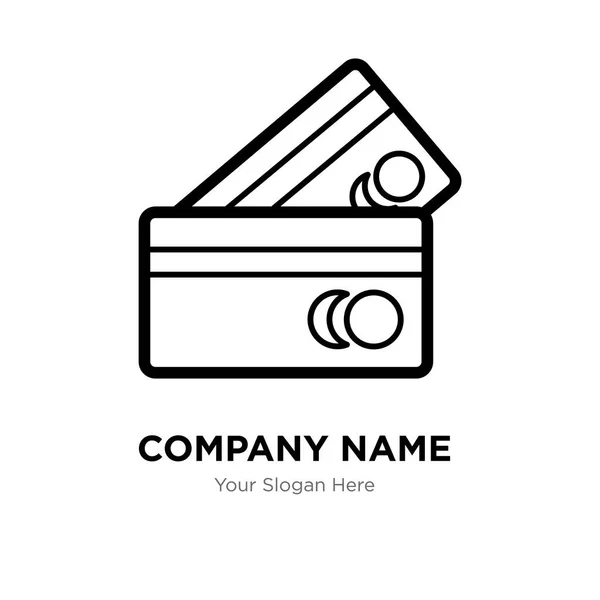 Linha de cartão de compras esboço estilo empresa logotipo modelo de design, B — Vetor de Stock