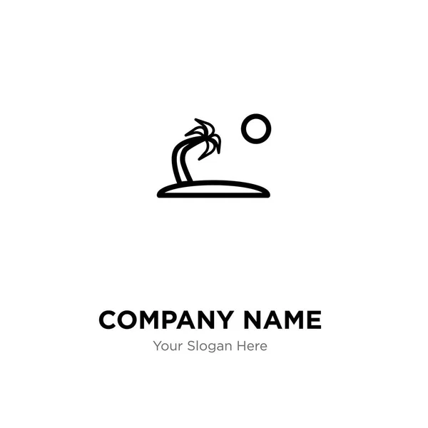 Palma ağaç şirket logo tasarım şablonu, iş kurumsal vect — Stok Vektör