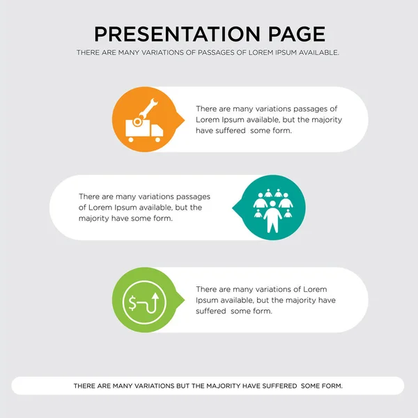 Rentabilidad, millennials, plantilla de diseño de presentación de inspección de vehículos en colores naranja, verde, amarillo con formas horizontales y redondeadas — Vector de stock