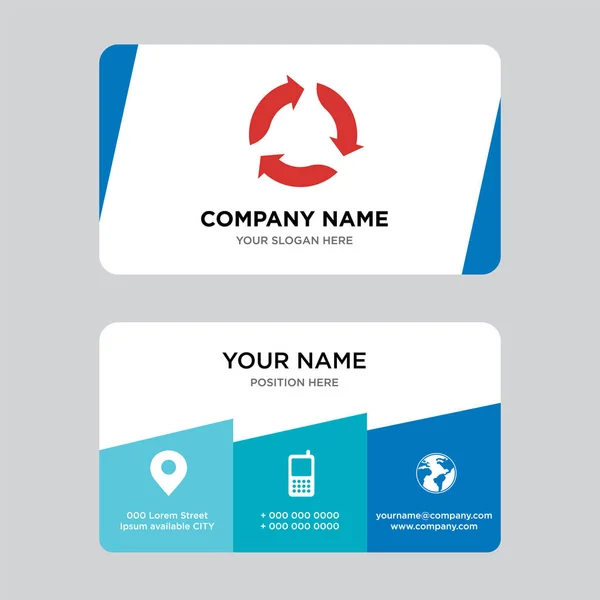Triangular arrows business card design template — Stock Vector