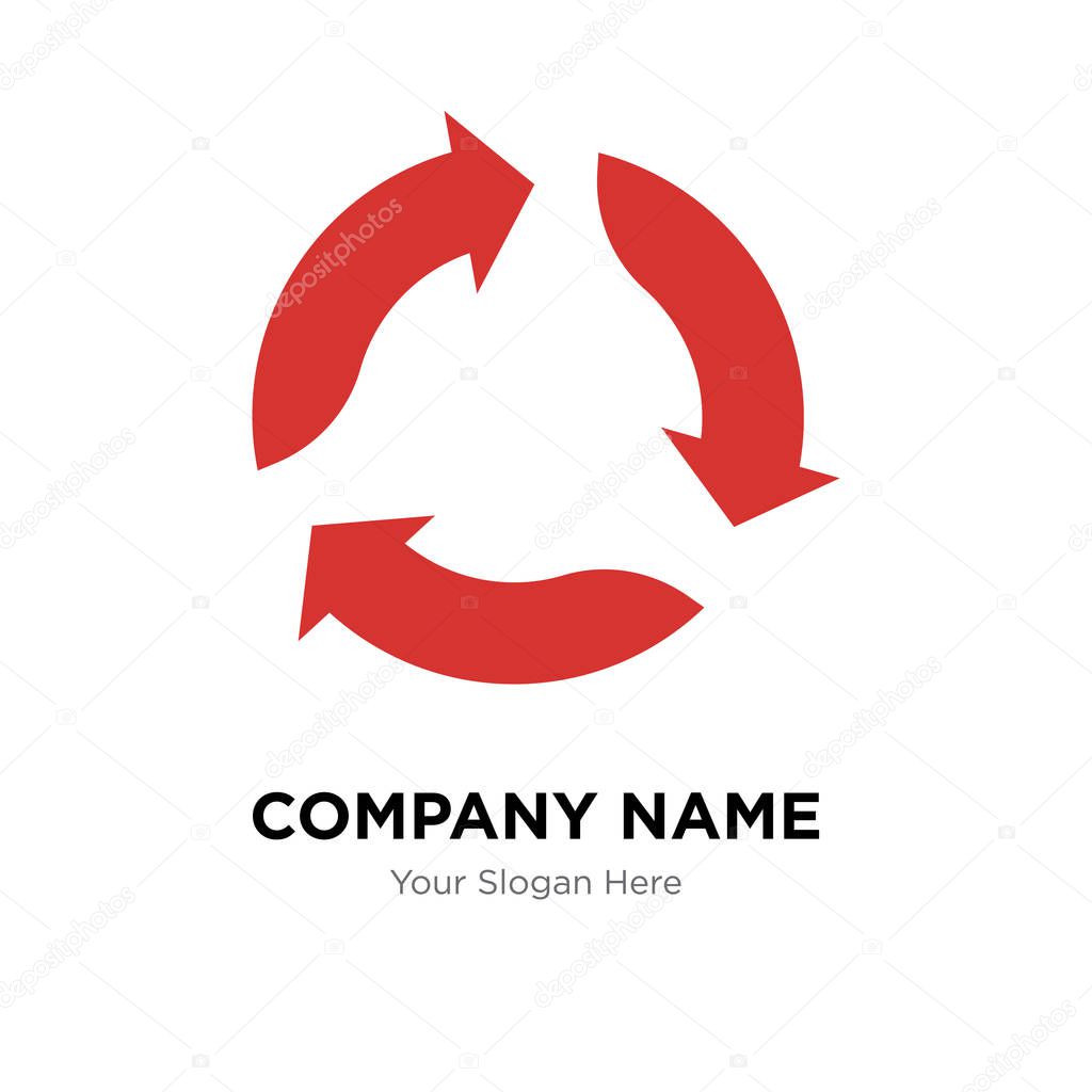 Triangular arrows company logo design template, Business corporate vector icon