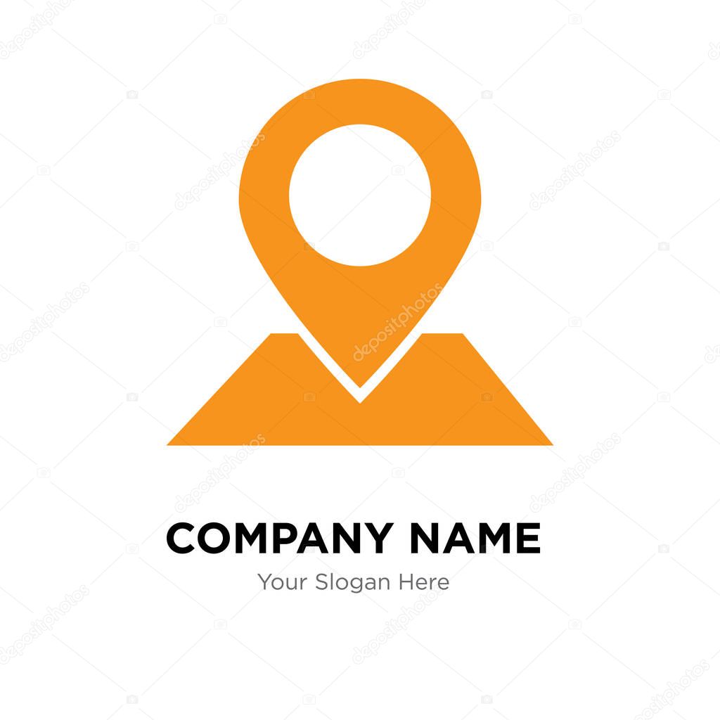 Placeholder on map paper in perspective company logo design template, Business corporate vector icon