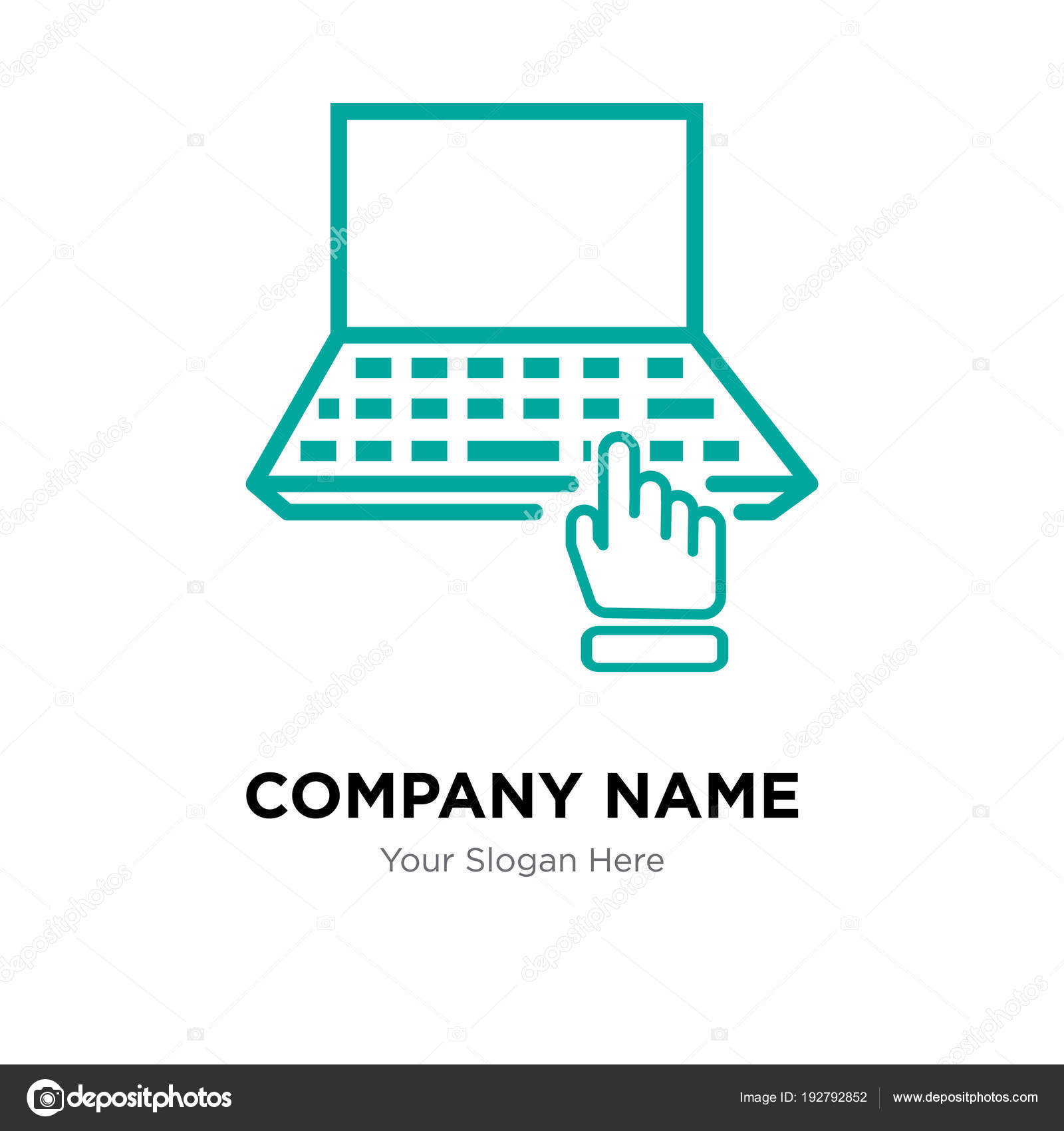 Computer Company Logo Design Template Stock Vector