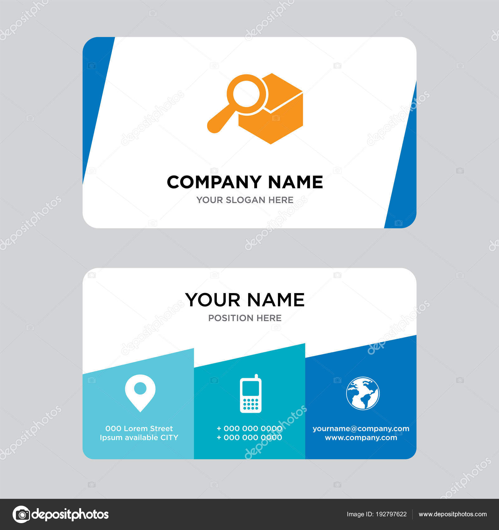 Search Delivery Service Tool Business Card Design Template Stock