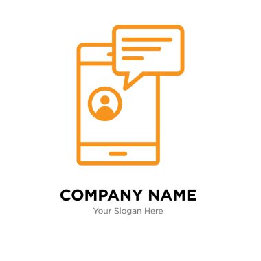 Smartphone şirket logo tasarım şablonu içinde sohbet