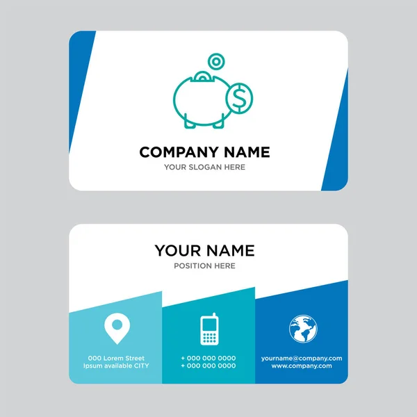 Money box business card design template — Stock Vector