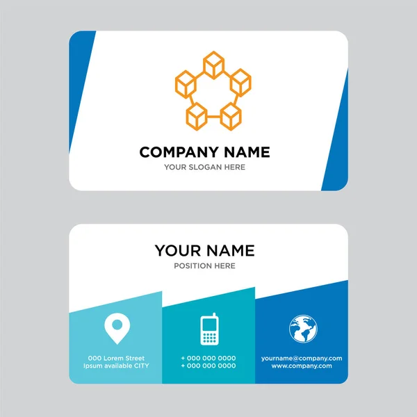 Data interconnected business card design template — Stock Vector