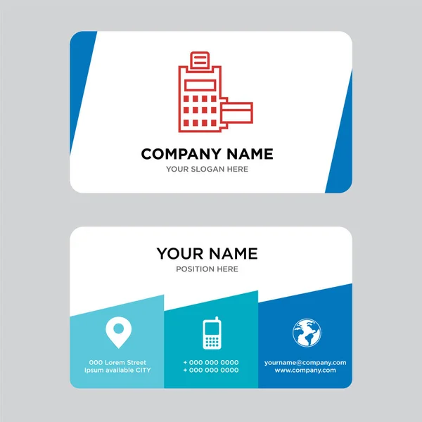 Pos terminal business card design template — Stock Vector