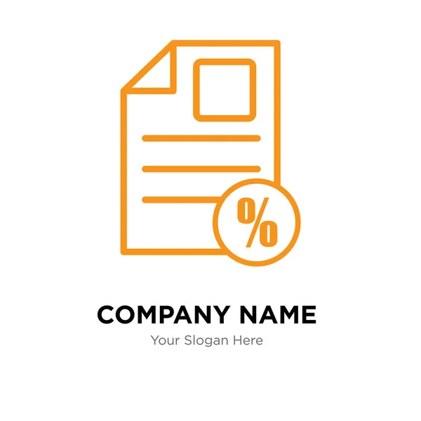 Dokument procent företaget logotyp designmall — Stock vektor