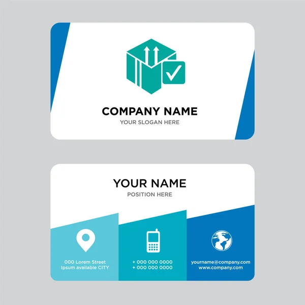 Delive box verification business card design template — Stock Vector