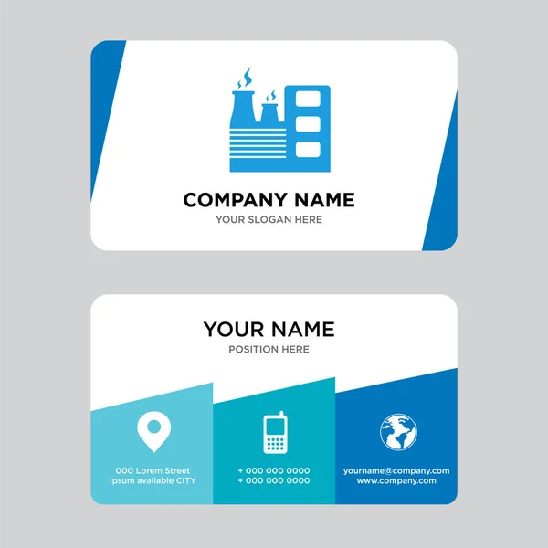 Factory business card design template — Stock Vector